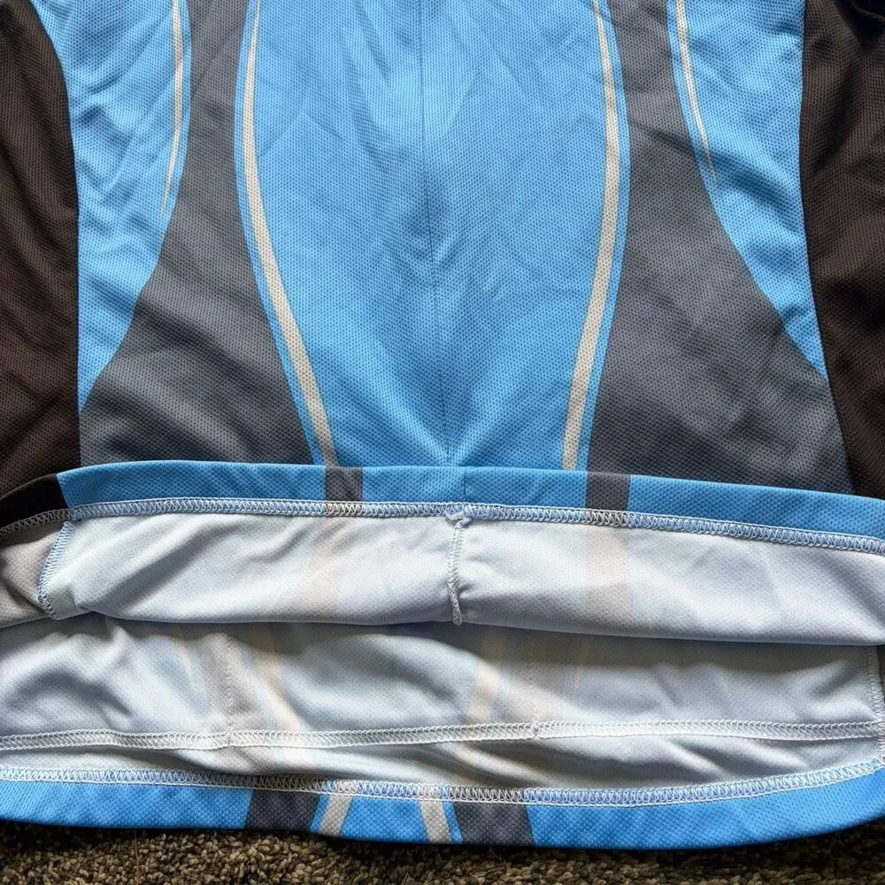 Vtg Y2K Nike Cycling Jersey Large Italy Made Blue Dri-Fit Techwear Gorpcore 2003